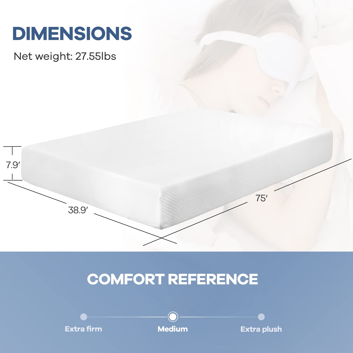 Nchanmar 8 Inch Twin Gel Memory Foam Mattress Pressure Relieving, Cooling Gel Foam, Certipur-Us Certified, Bed-In-A-Box, Pressur